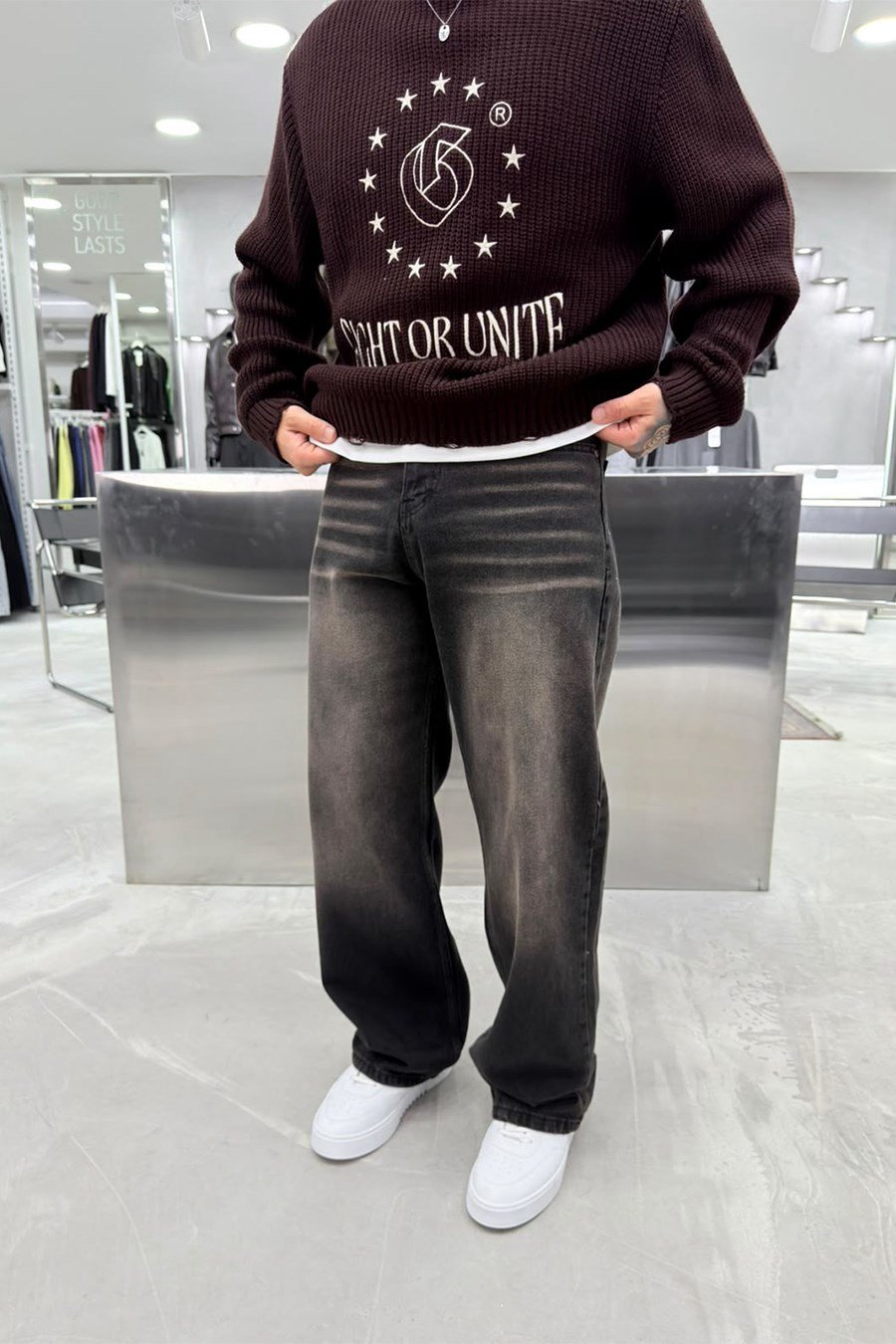 Kahverengi Soft Degrade Basic Baggy Pantolon
