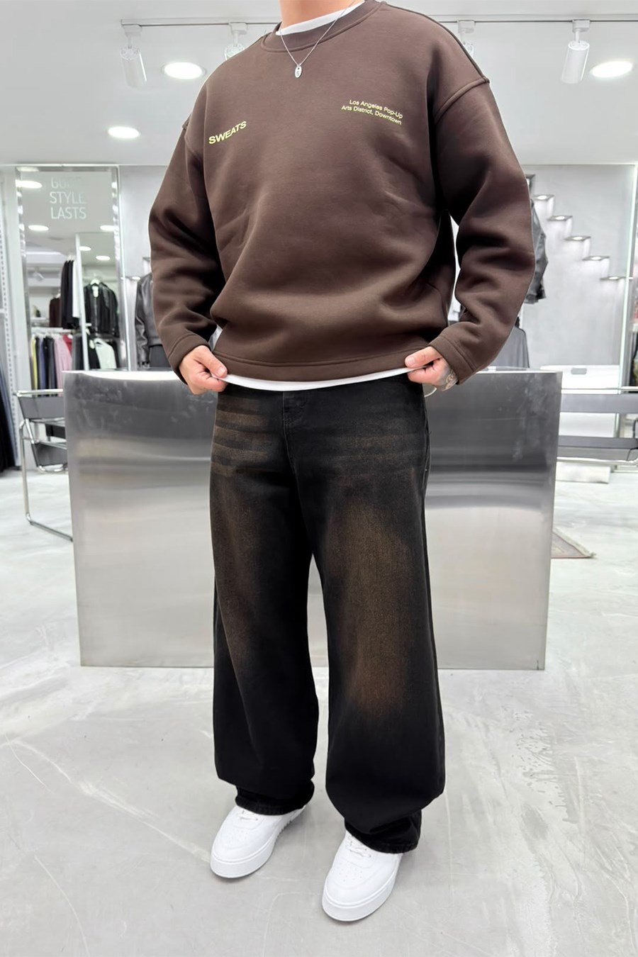 Kahverengi Soft Degrade Premium Süper Baggy Pantolon