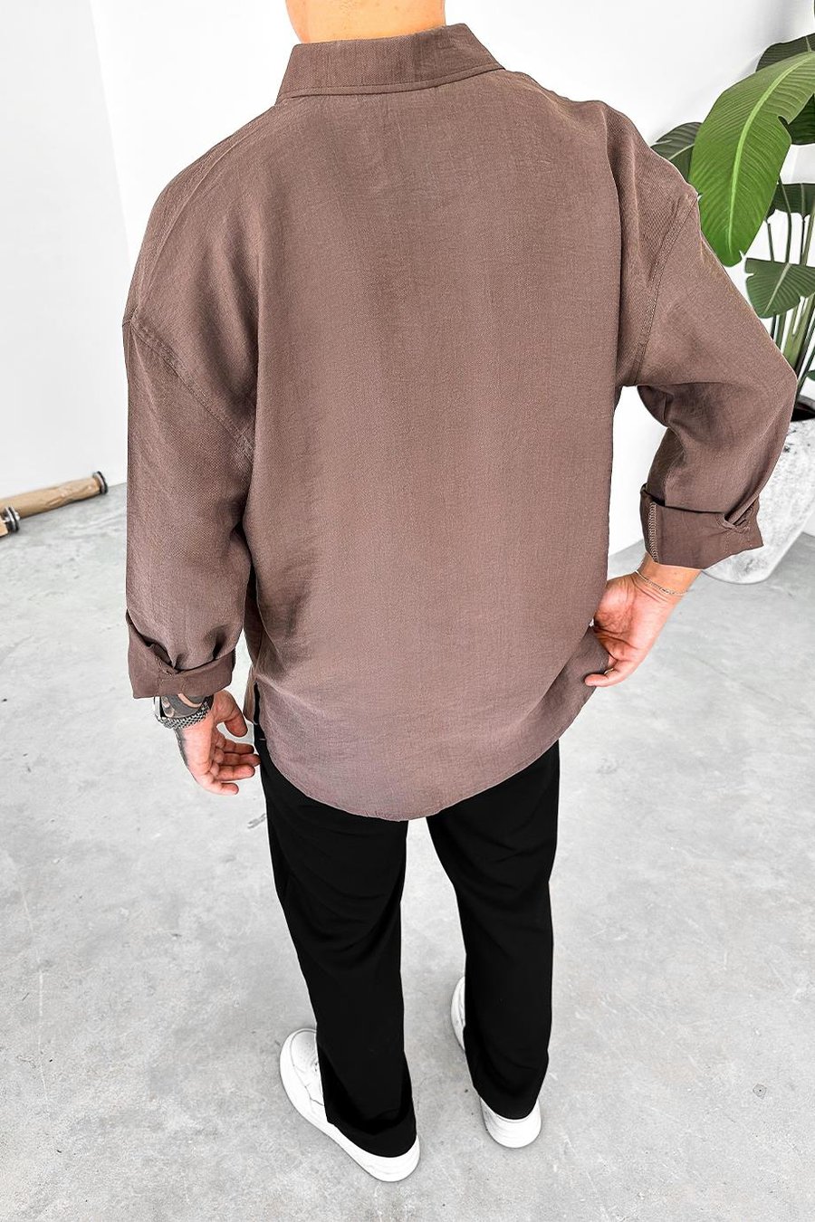 Kahverengi Soft Premium Oversize Gömlek