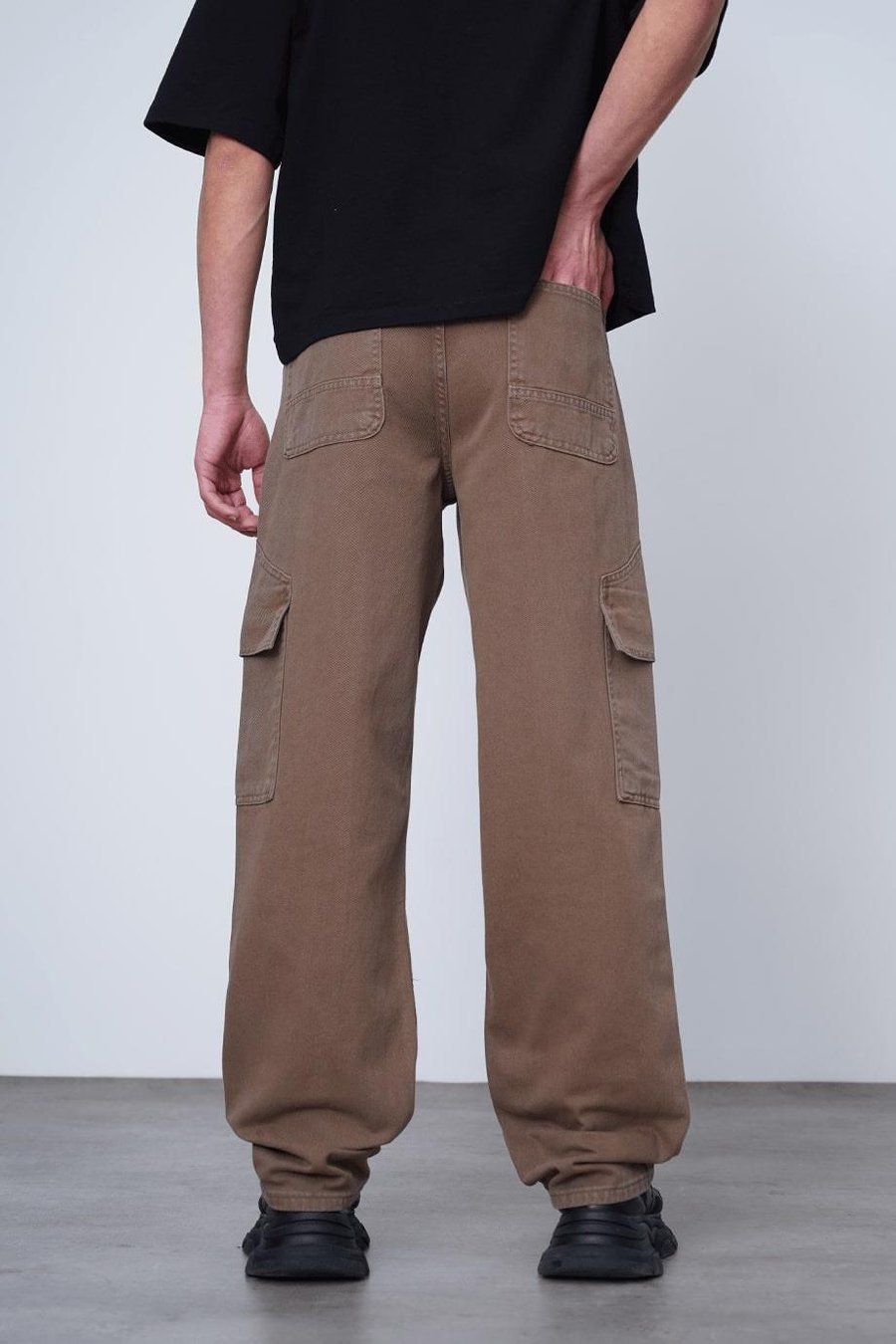 Kahverengi Tasarım Kargo Cepli 01A DL Baggy Pantolon