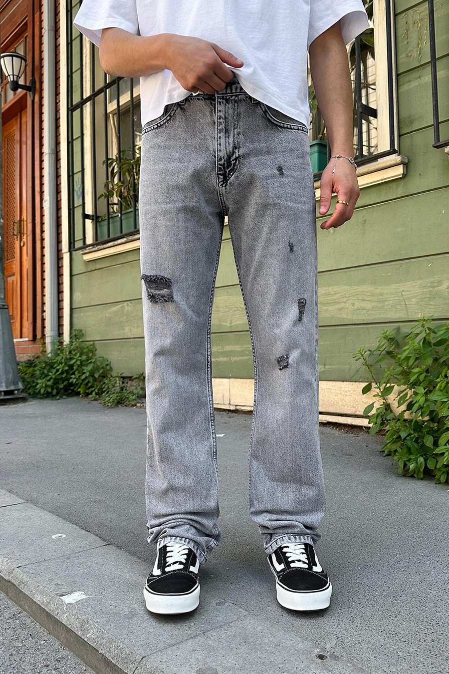 Kar Yıkama Soft Minimal Yırtık Detay 3Z DL Baggy Pantolon