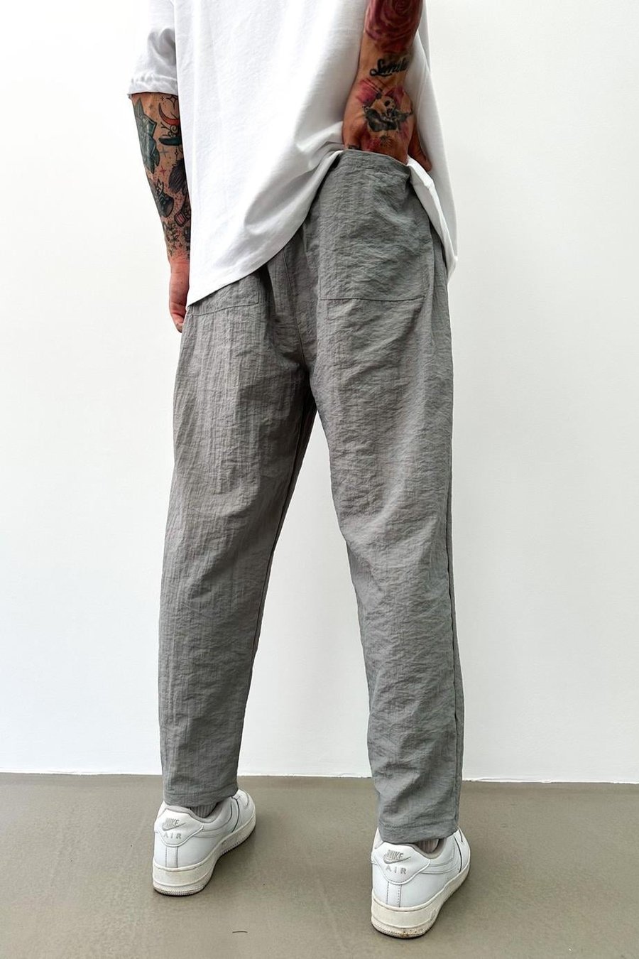 Koyu Gri Açık Gri GRJ Paraşüt Relaxed Fit Pantolon