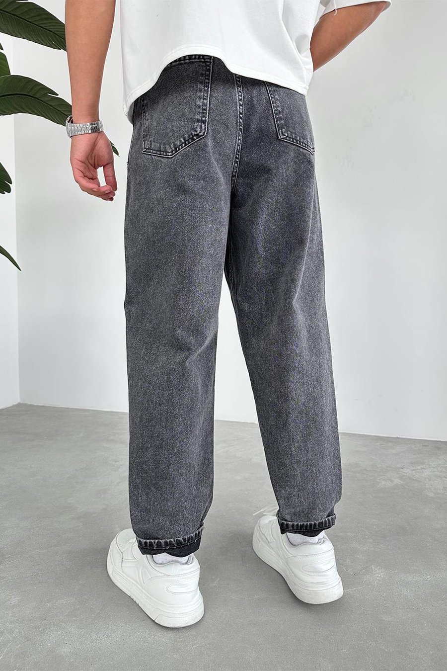Koyu Gri Balon Fit Pantolon
