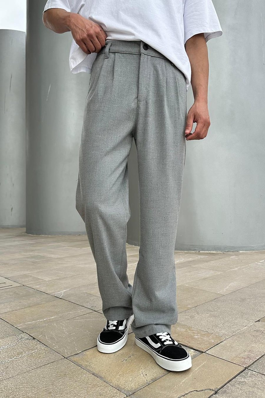 Koyu Gri Basic Kumaş A9 DL Baggy Pantolon