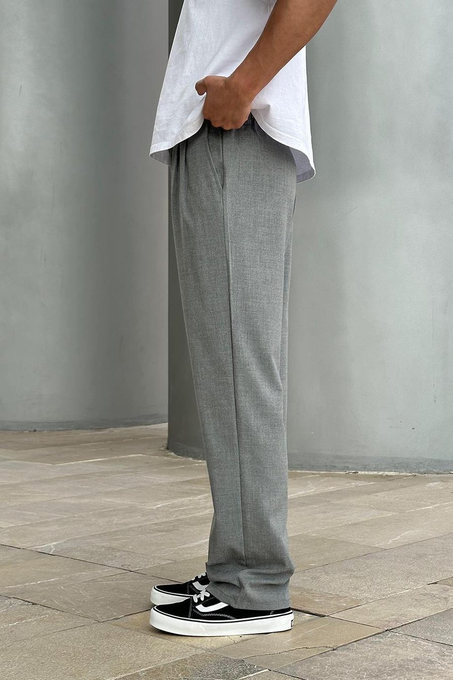 Koyu Gri Basic Kumaş A9 DL Baggy Pantolon