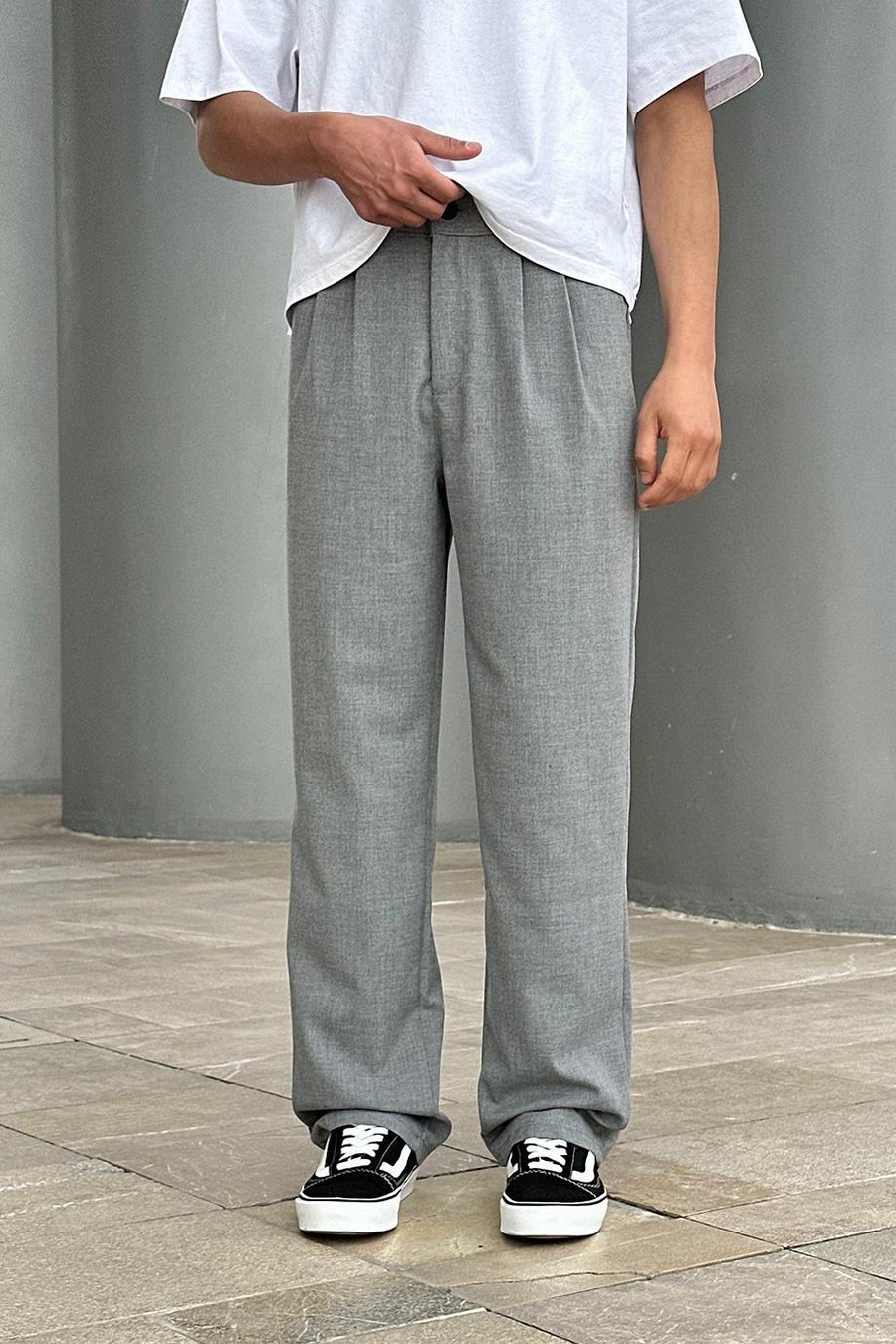 Koyu Gri Basic Kumaş A9 DL Baggy Pantolon