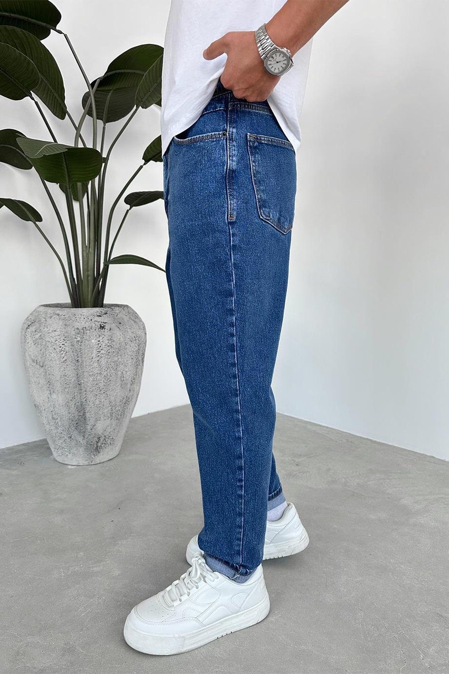 Koyu Mavi Basic Regular Pantolon