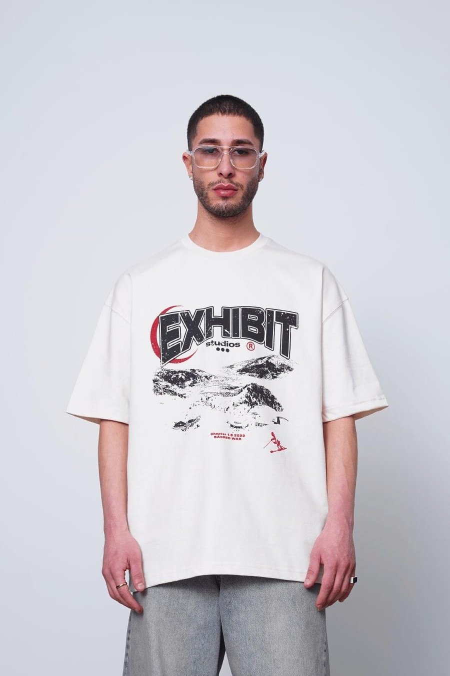 Krem Açık Krem Exhibit PM Oversize Tişört