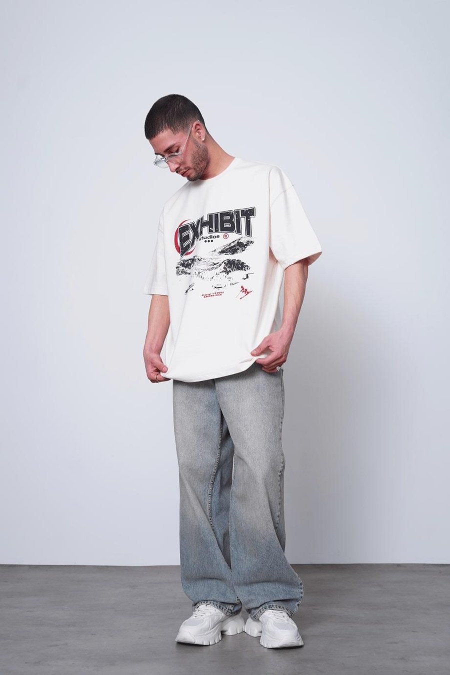 Krem Açık Krem Exhibit PM Oversize Tişört