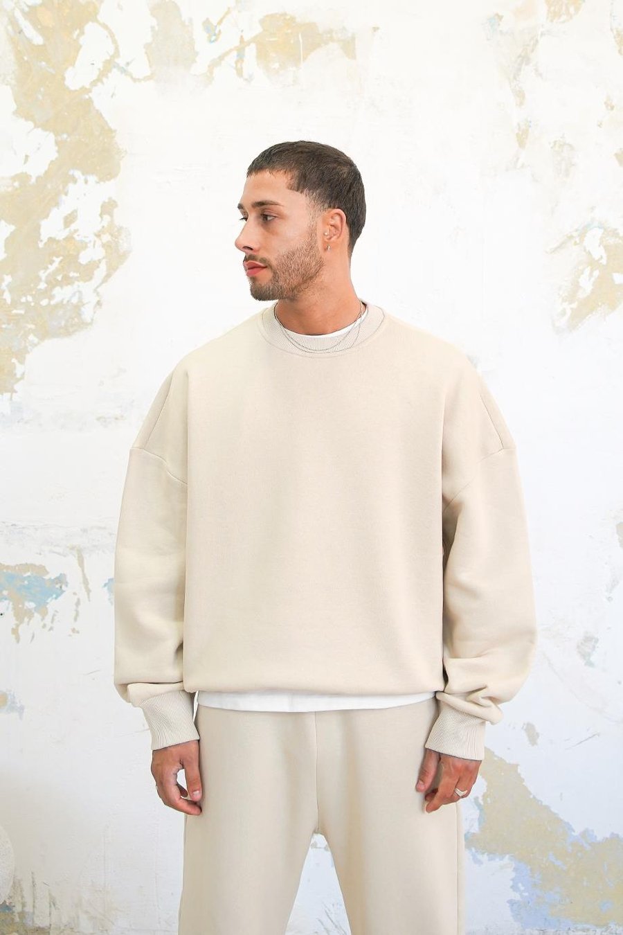 Krem Cozy Basic Oversize Sweat