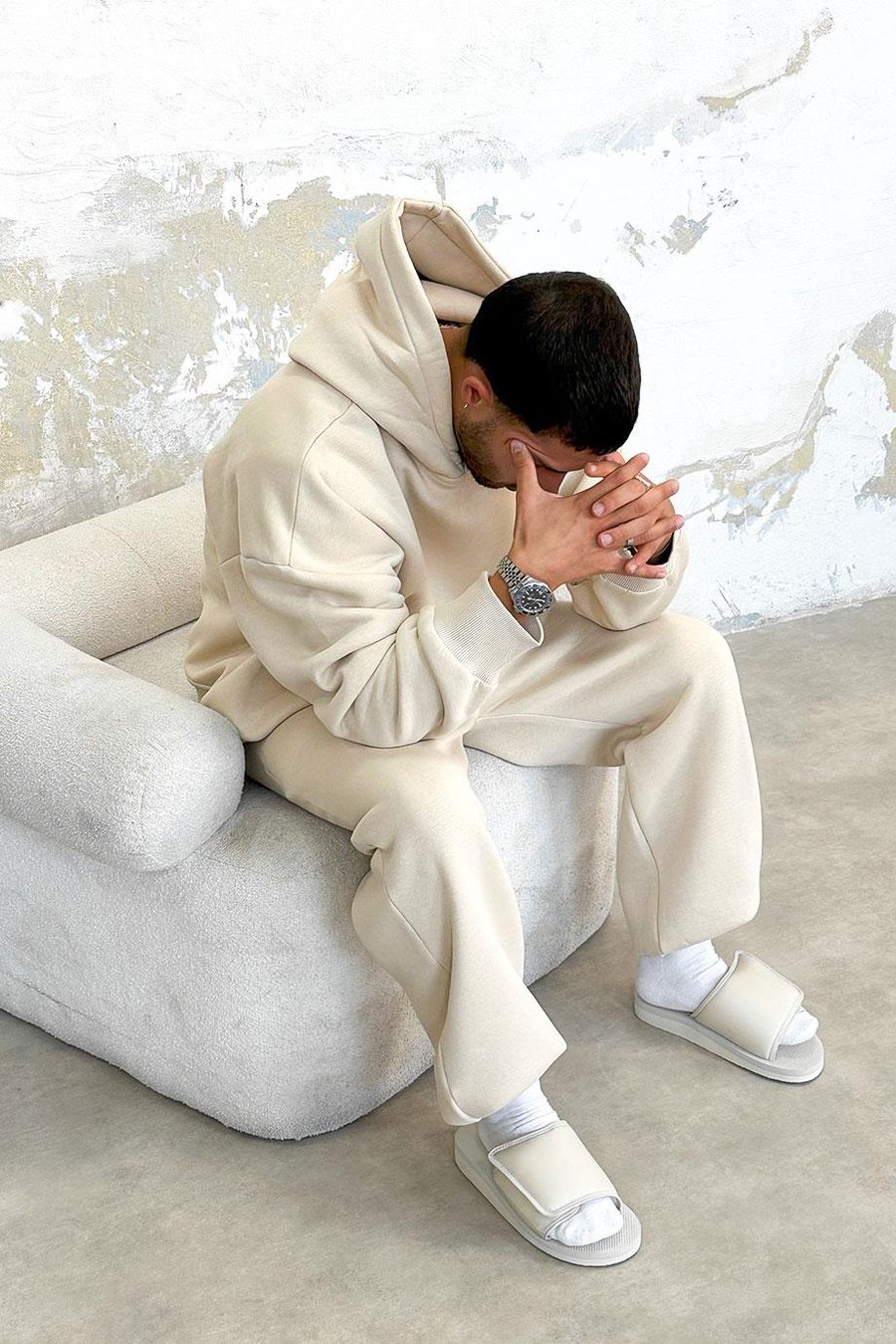 Krem Cozy Basic Oversize Sweatshirt