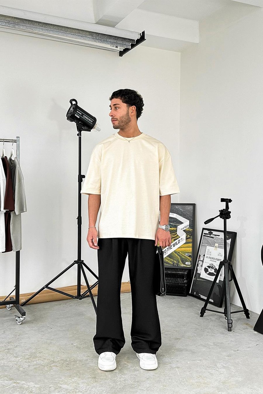 Krem Cozy Basic Soft Oversize Tişört
