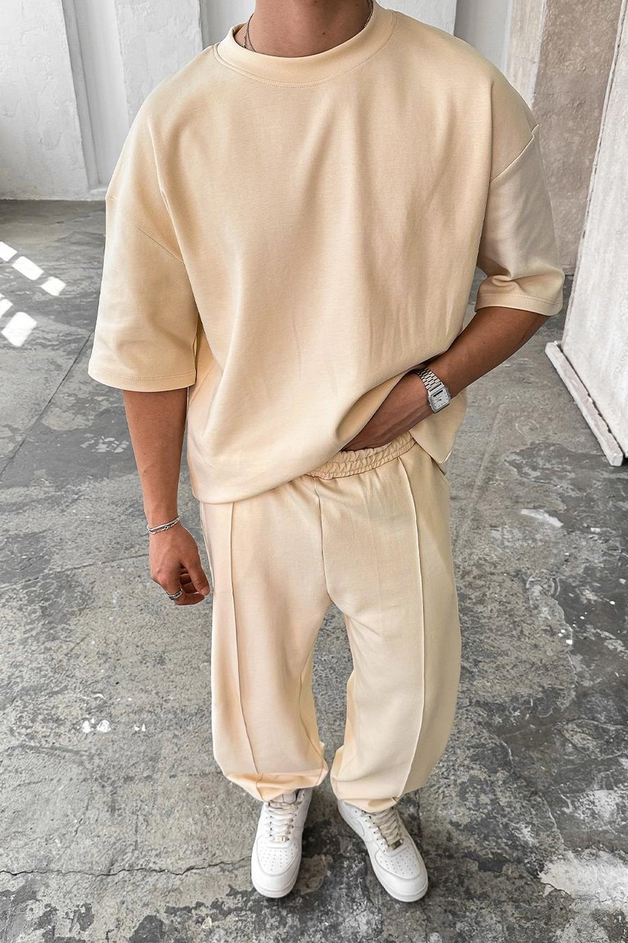 Krem Cozy Premium Oversize Tişört
