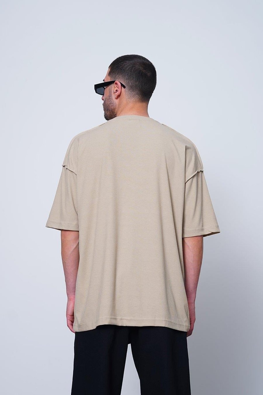 Krem Fitilli Another Level MH Oversize Tişört