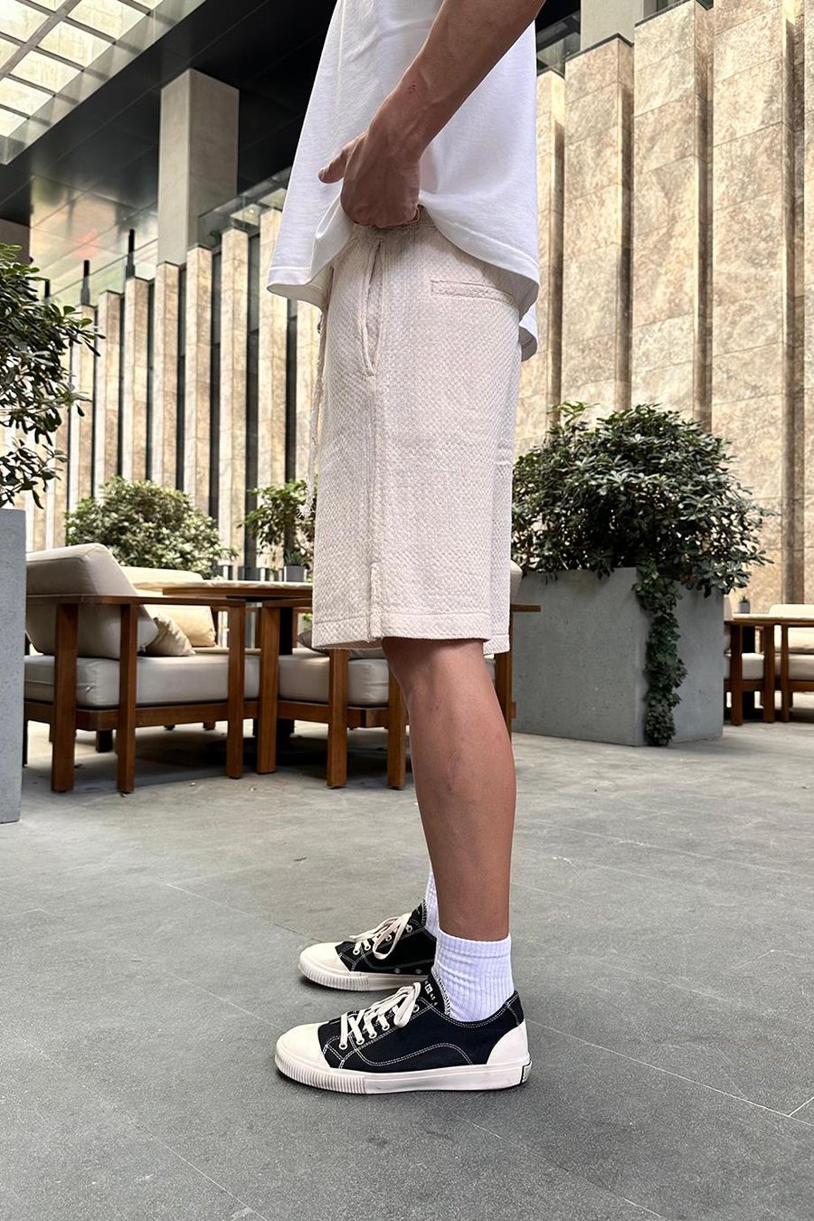 Krem Gofre 11 Keten GO Relaxed Fit Şort