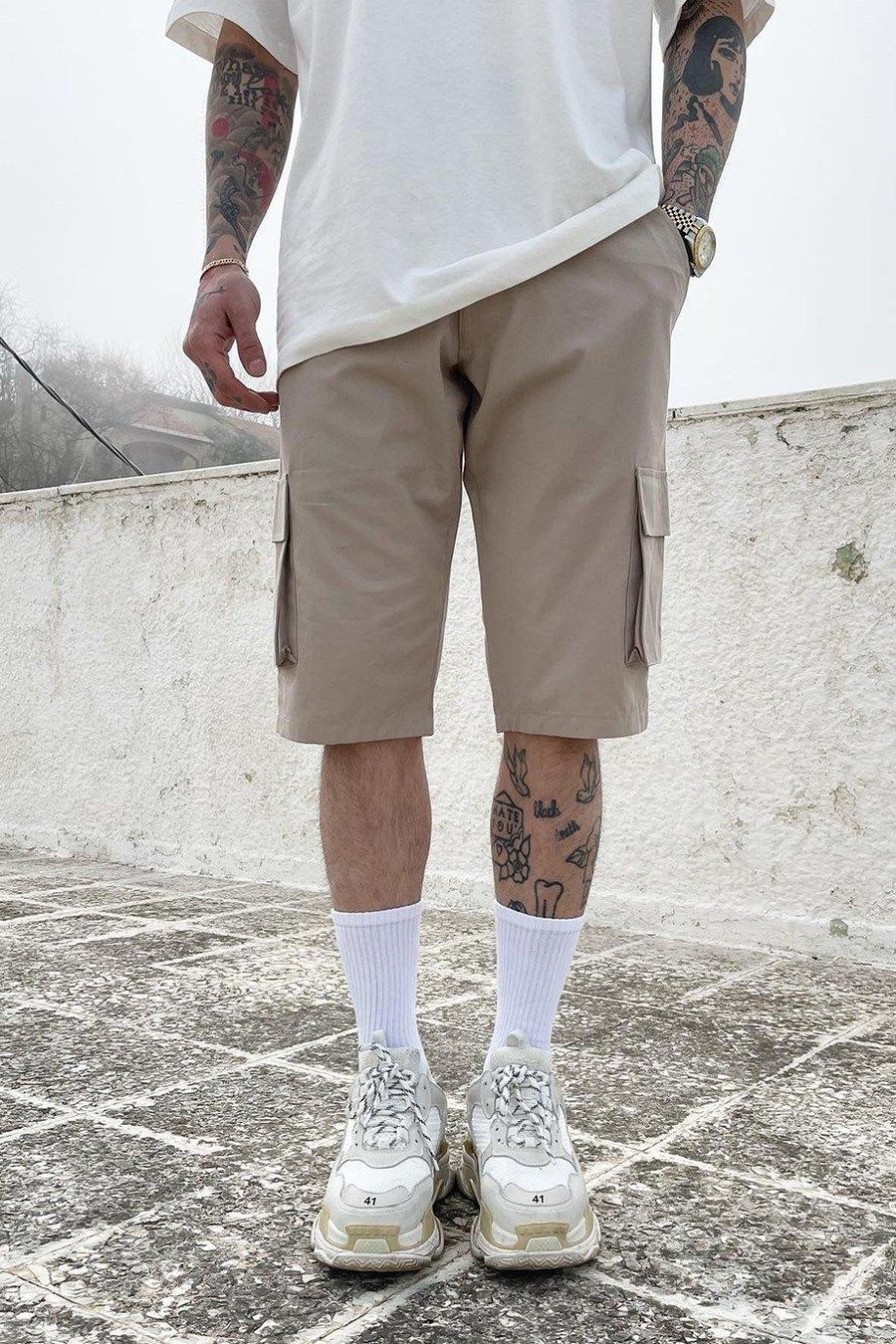 Krem Krem Cepli Basic Şort