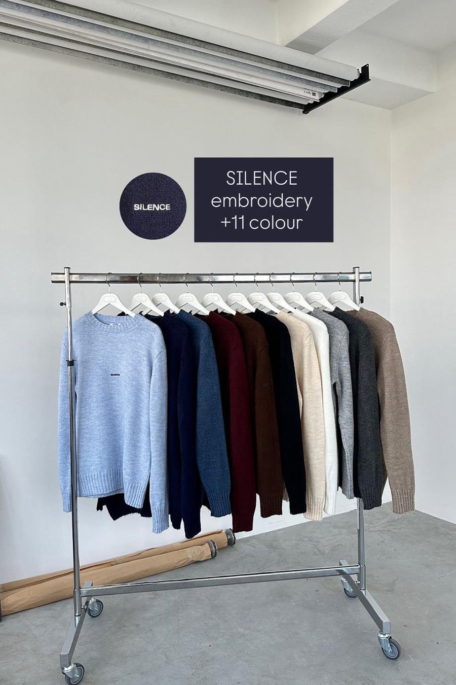 Krem Sılence Nakış Soft Relaxed Kazak