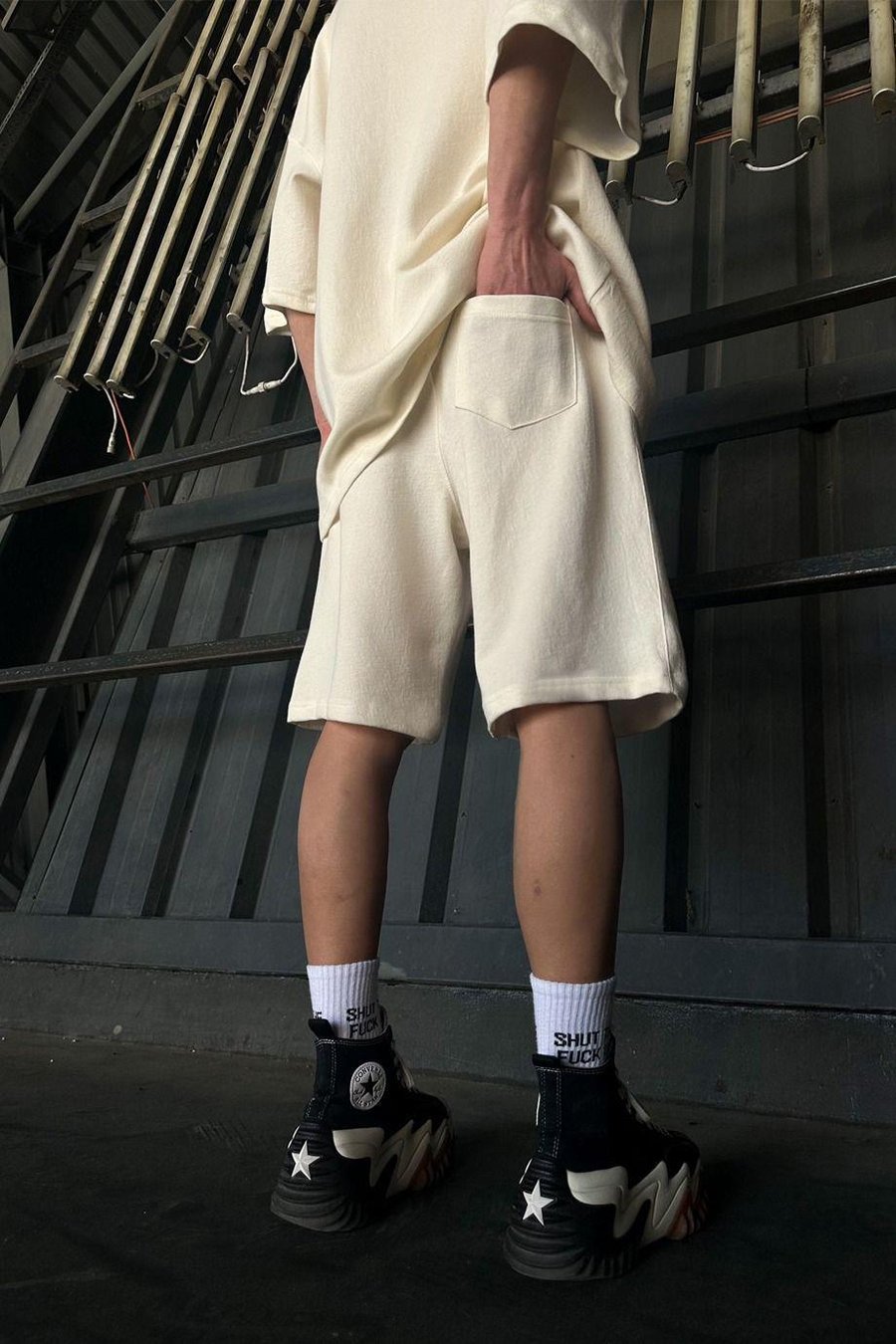 Krem Su Yeşili Basic Relaxed Fit Şort
