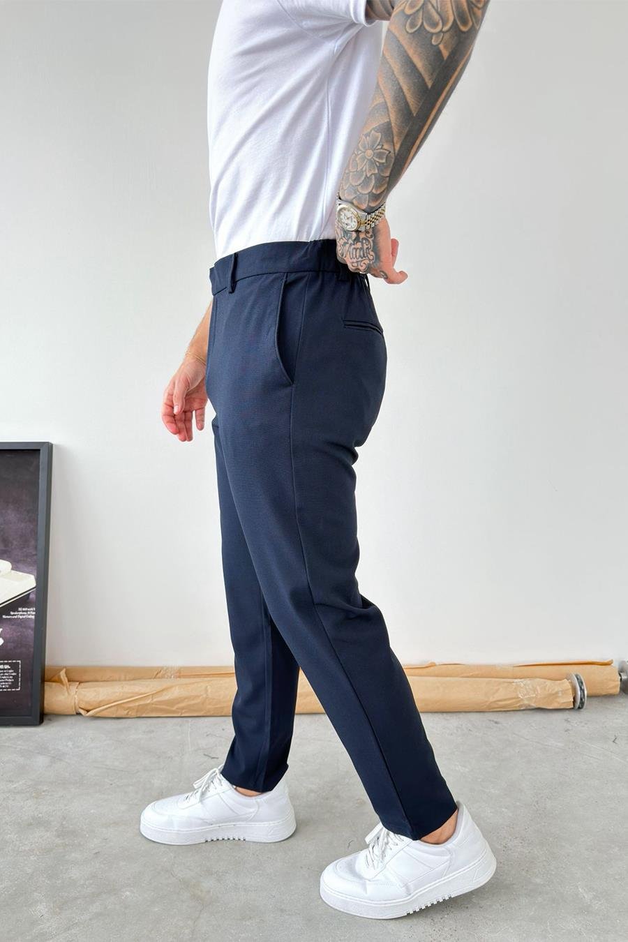 Lacivert Basic Regular Fit Kumaş Pantolon