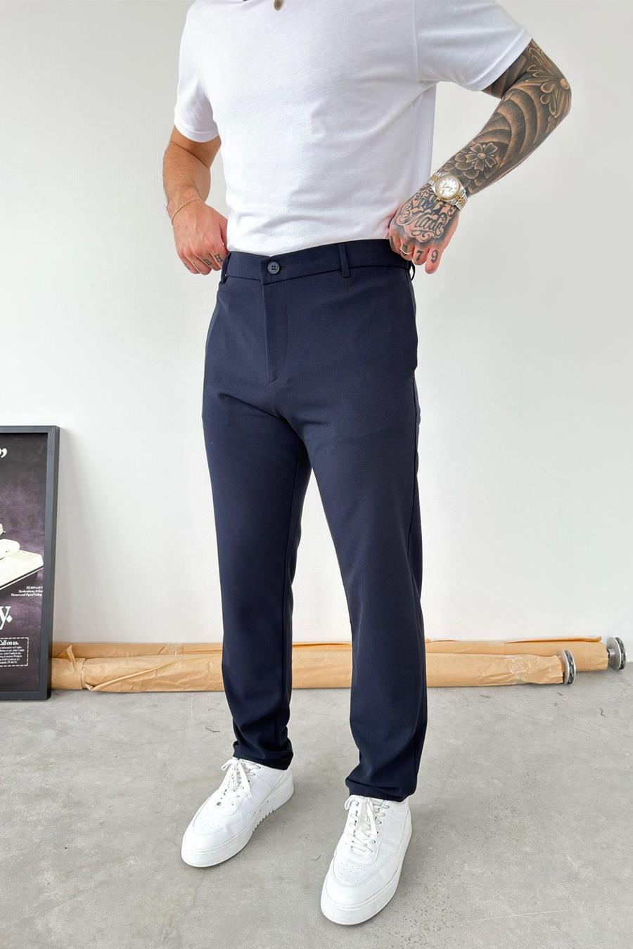 Lacivert Basic Regular Kumaş Pantolon