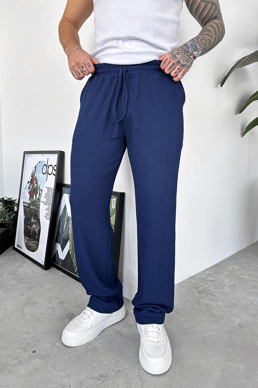 Lacivert Breeze Soft Baggy Pantolon