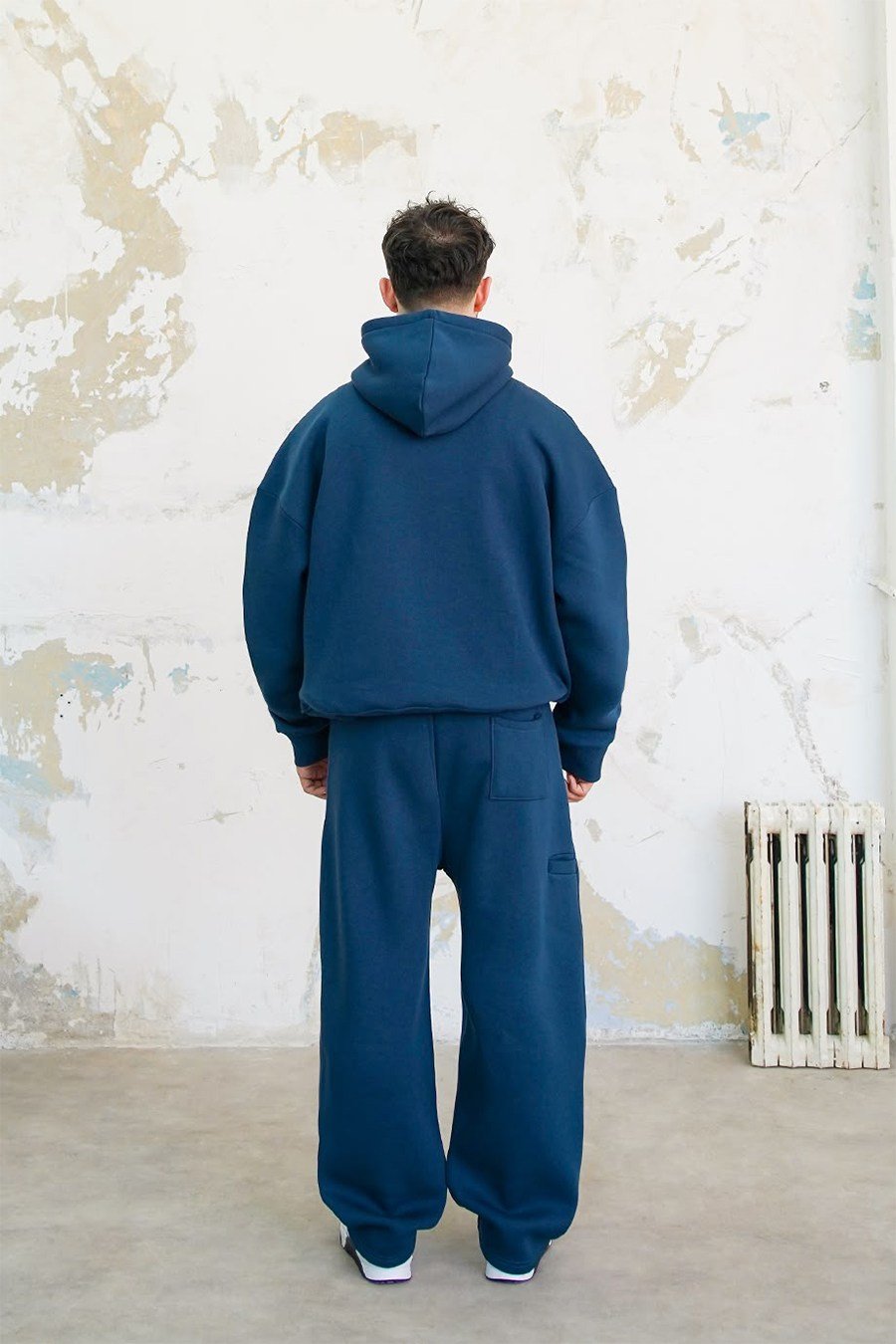 Lacivert Cozy Basic Kanguru Oversize Eşofman Takımı
