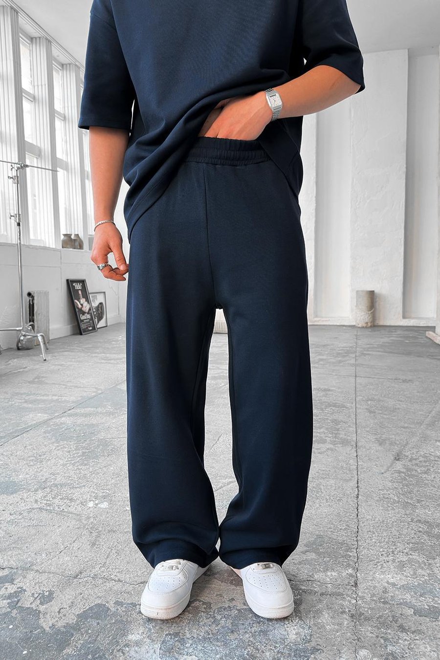 Lacivert Cozy Premium Basic Baggy Eşofman