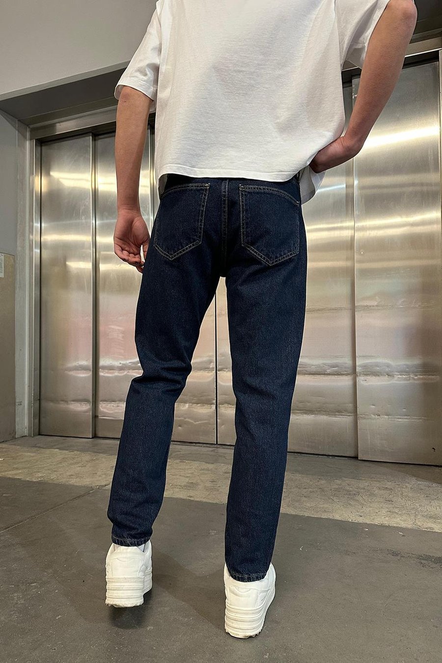Lacivert Eskitme Çift Renk  L5 GD Regular Pantolon