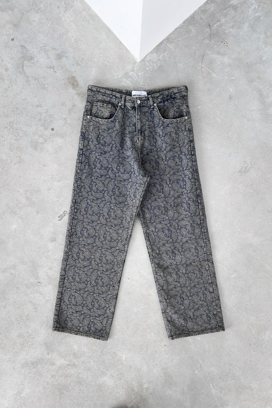 Lacivert Etnik Desenli Premium Baggy Pantolon
