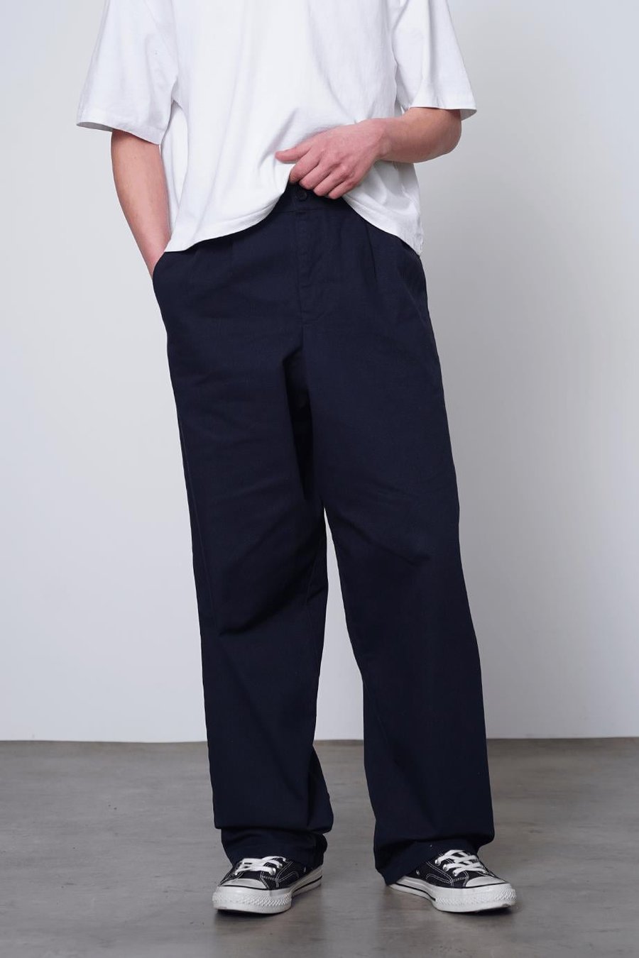Lacivert Pile Detay 005 GO Gabardin Pantolon