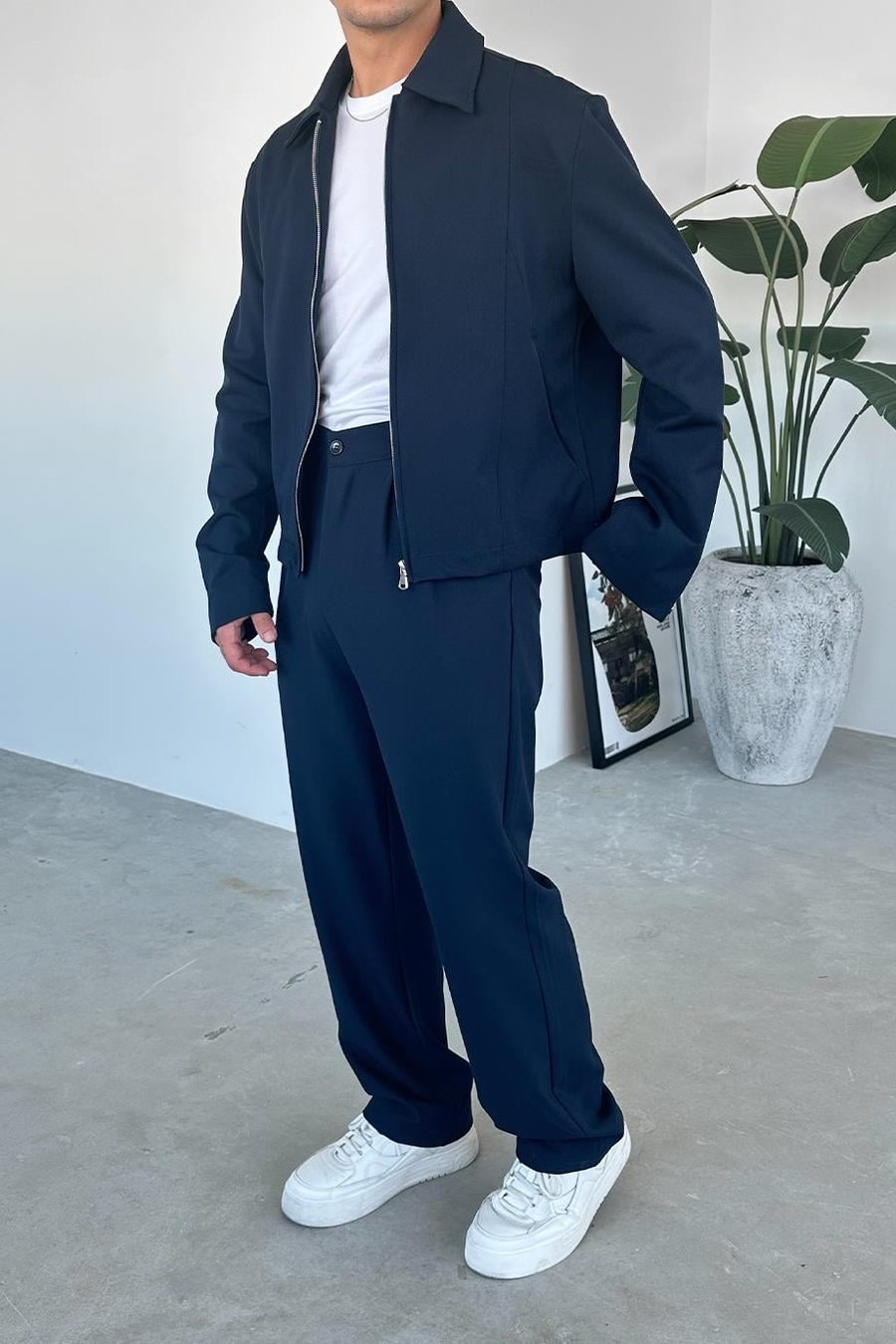 Lacivert Premium Relaxed Fit Boxy Ceket
