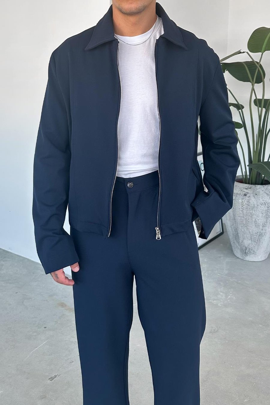 Lacivert Premium Relaxed Fit Boxy Ceket