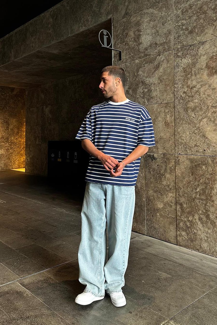 Lacivert Royal Club Nakış Detay PM Oversize Tişört