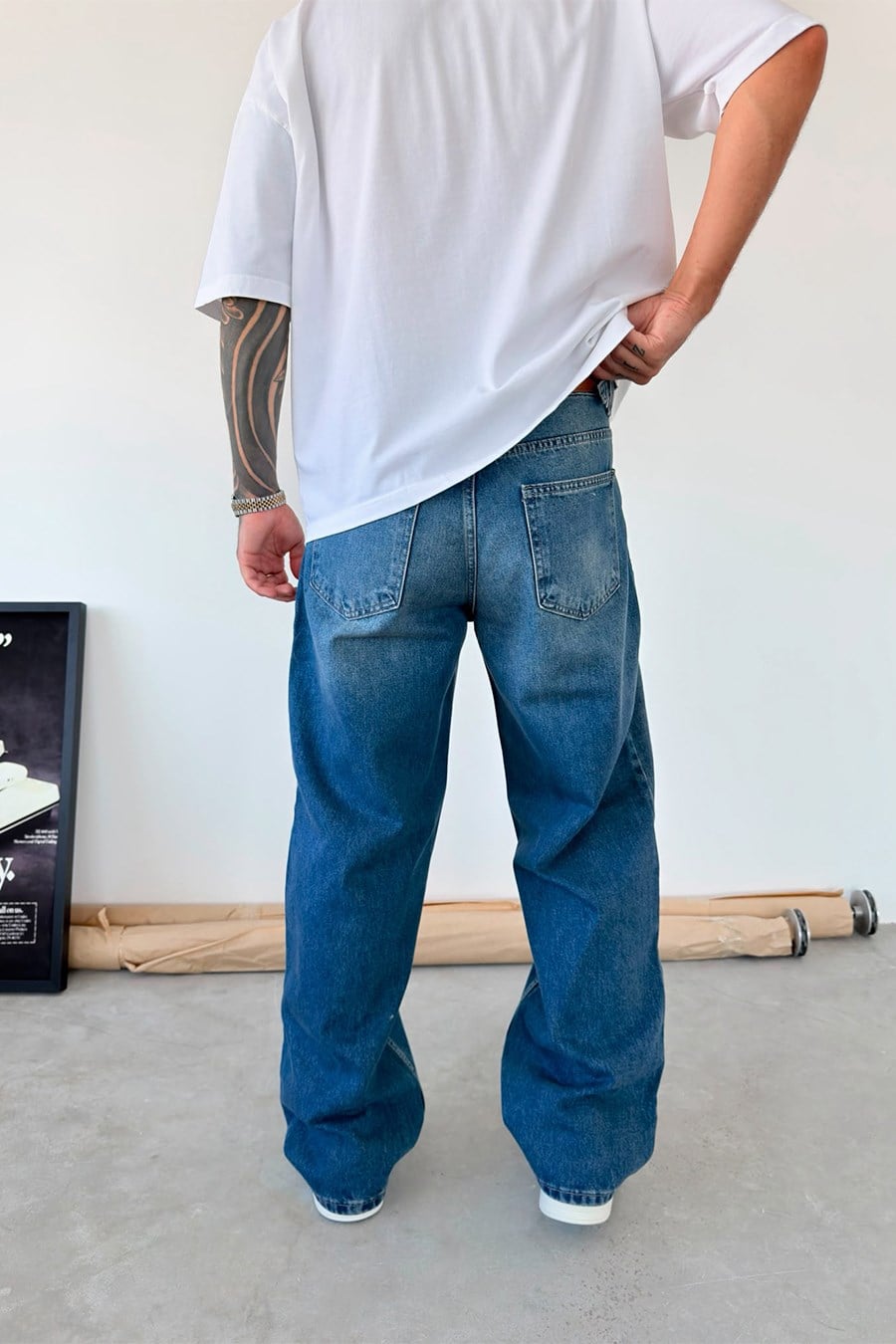 Mavi Aksesuar Detaylı Baggy Pantolon