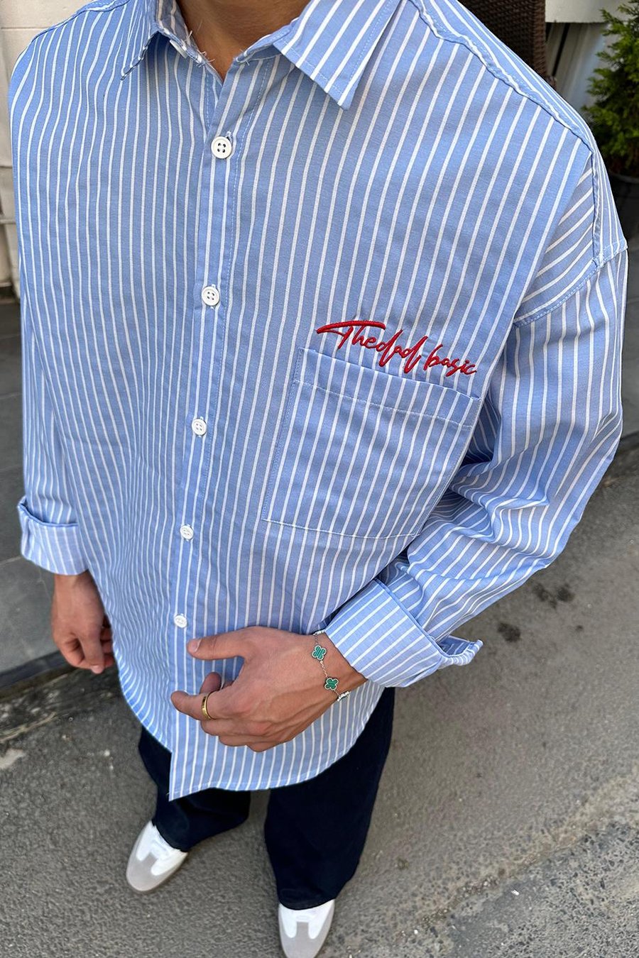 Mavi Basic Nakış Detay DAD Oversize Gömlek