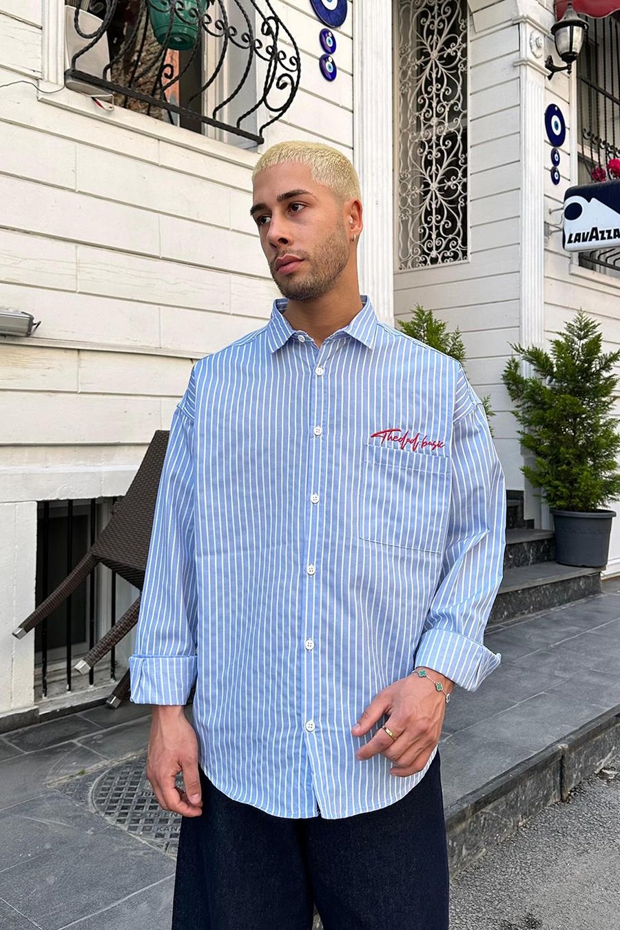 Mavi Basic Nakış Detay DAD Oversize Gömlek