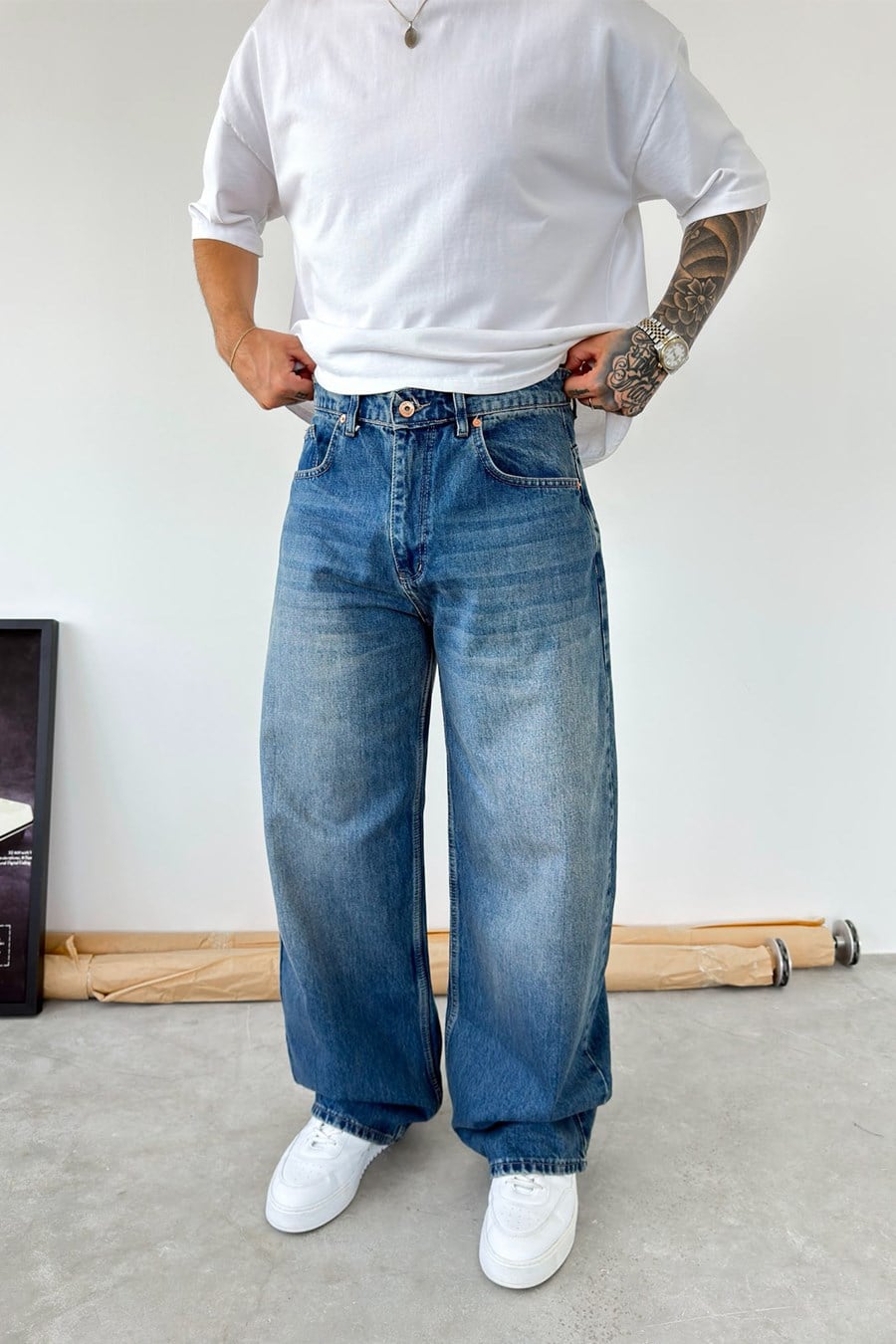 Mavi Premium Süper Baggy Pantolon