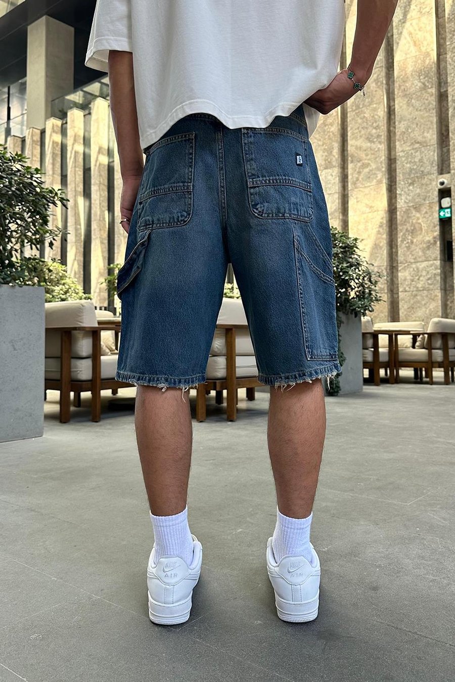 Mavi Tasarım Cepli 4V DL Baggy Kot Şort