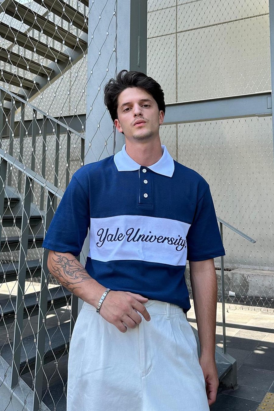 Mavi Yale University PM Oversize Polo Yaka Tişört