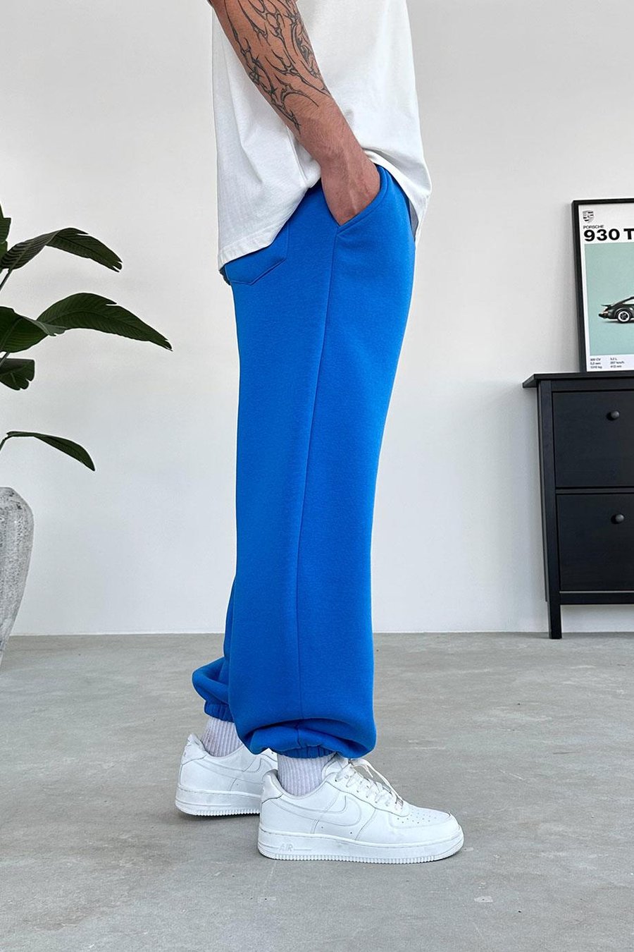 Saks Mavi Cozy Basic Paça Stoperli Baggy Eşofman