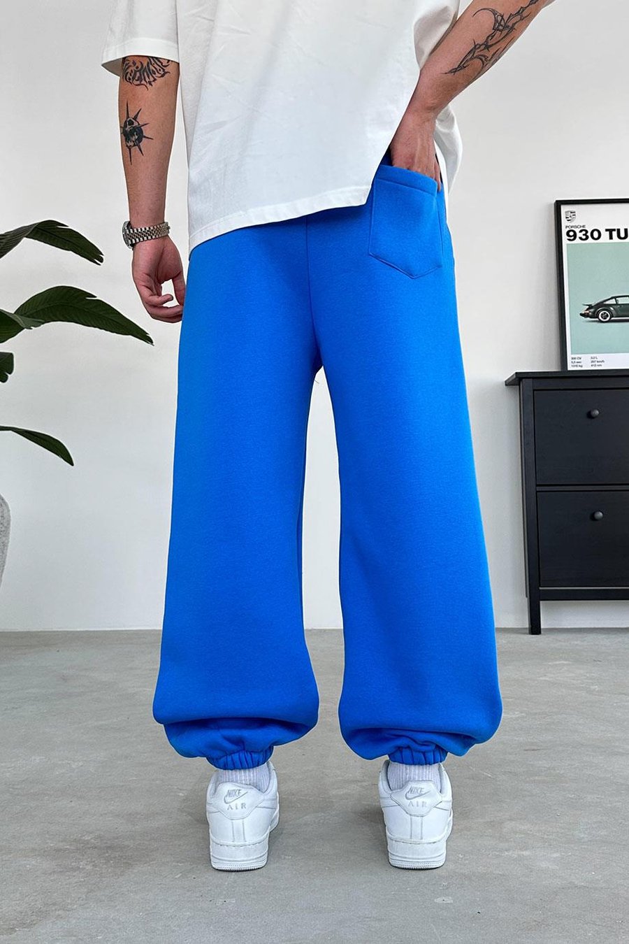 Saks Mavi Cozy Basic Paça Stoperli Baggy Eşofman