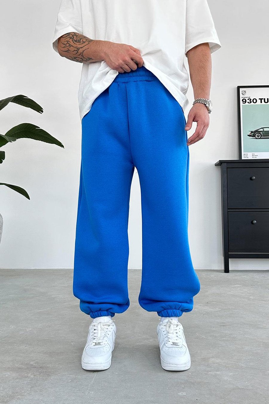 Saks Mavi Cozy Basic Paça Stoperli Baggy Eşofman