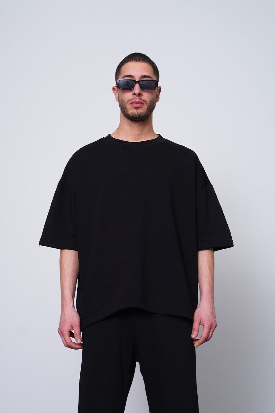 Siyah 350GSM OUTPLENTY PREMİUM  Basic Oversize Tişört