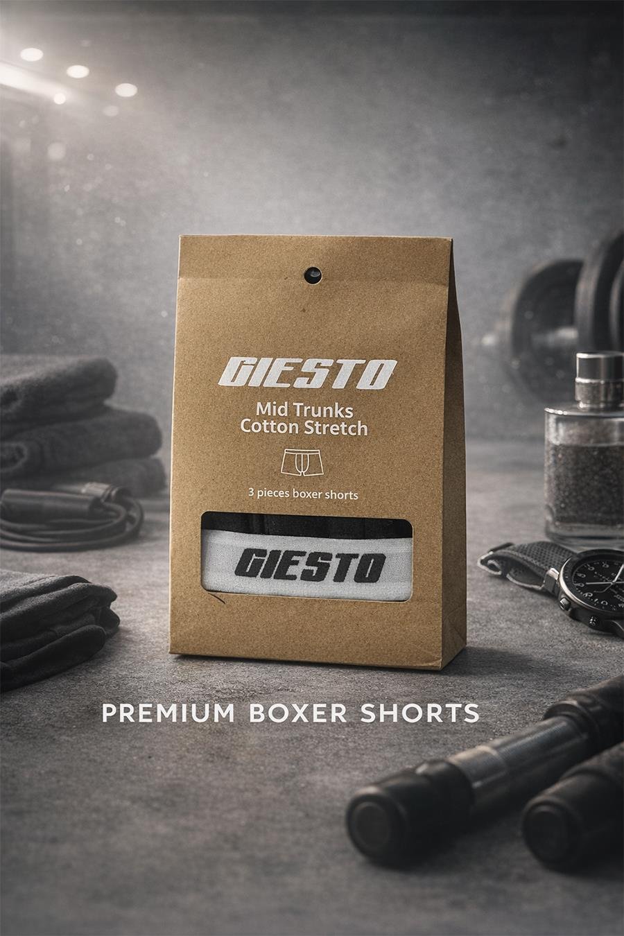 Siyah 3lü Bel Lastikli Premium Boxer