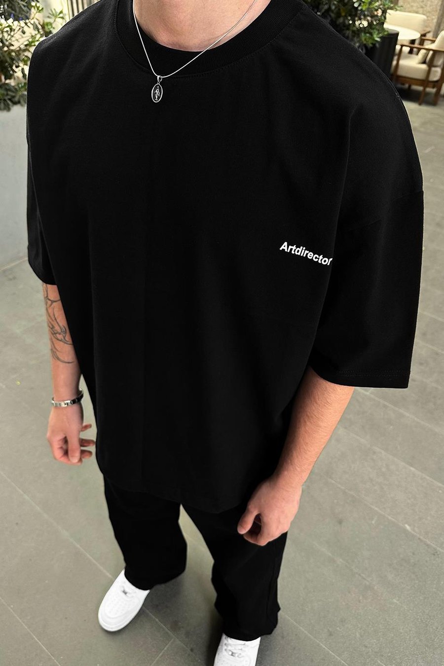 Siyah Artdirector OUTPLENTY PREMİUM Oversize Tişört