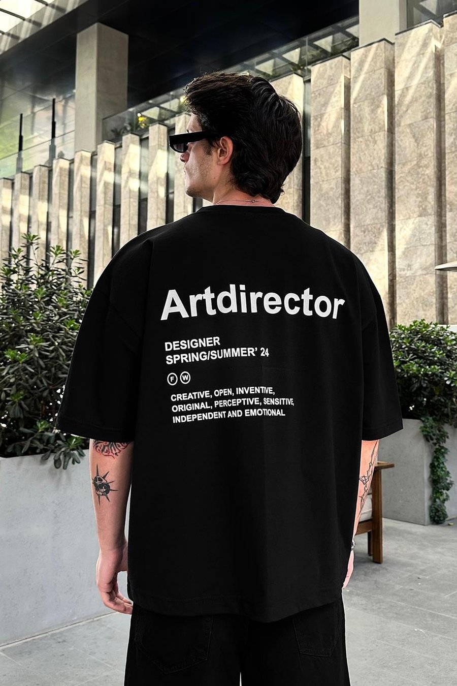 Siyah Artdirector OUTPLENTY PREMİUM Oversize Tişört