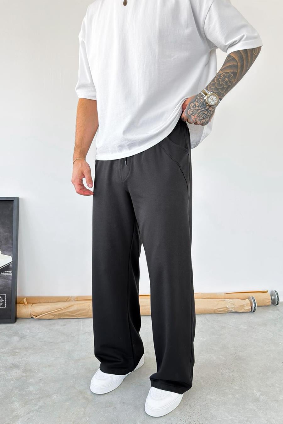 Siyah Basic Baggy Eşofman