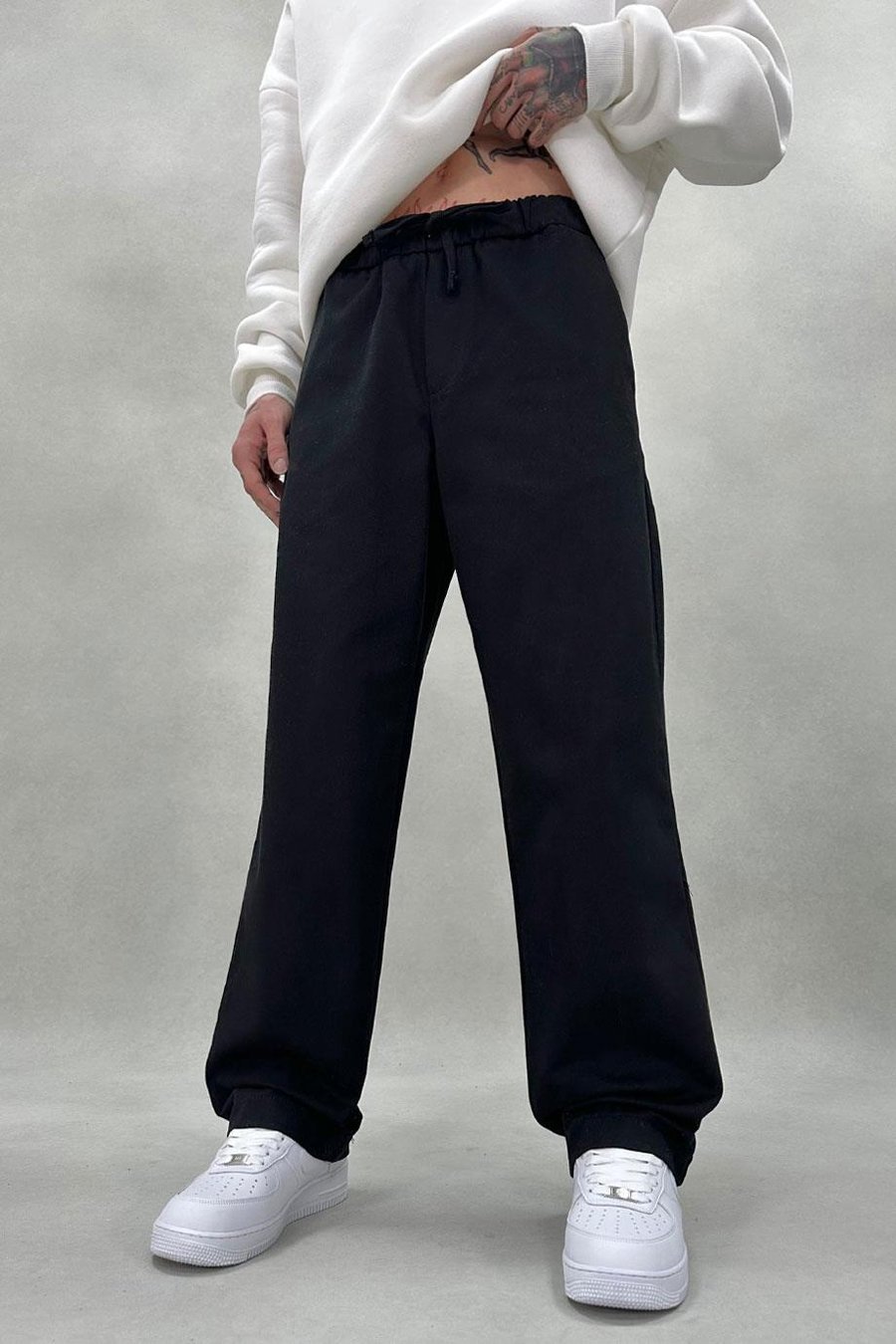 Siyah Basic Beli Lastikli GD Baggy Pantolon