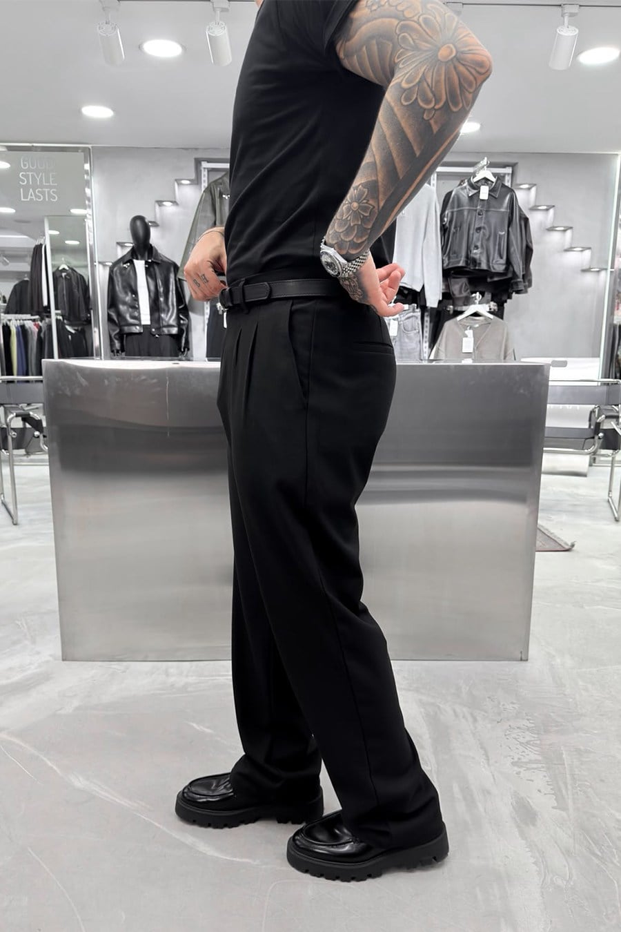 Siyah Basic Premium Baggy Kumaş Pantolon