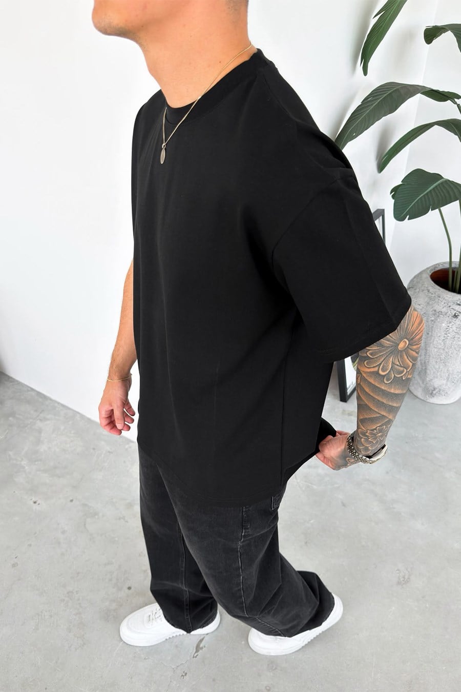 Siyah Basic Premium Oversize Tişört
